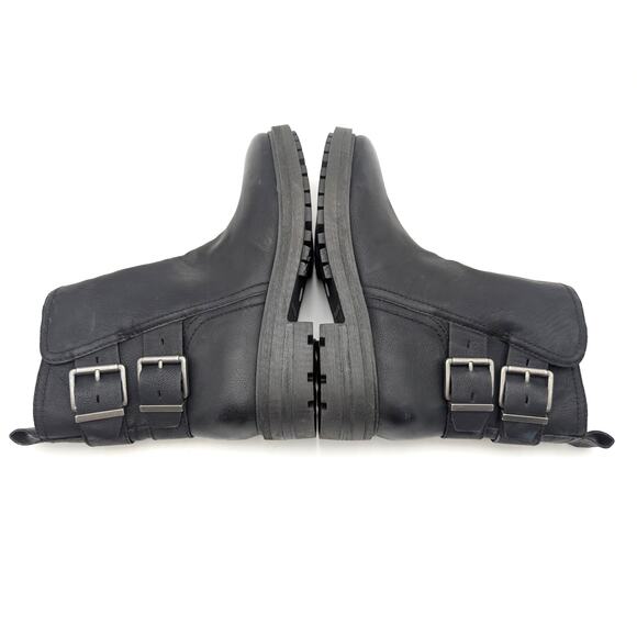 Lucky Brand Candre Double Buckle Lug Sole Boots Women's Black Size US10 EU41.5 - Picture 6 of 14